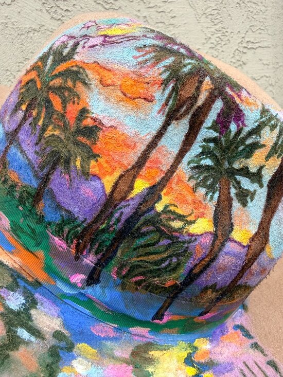 Jolie Tete Hand Painted Wool Western Fedora Hat